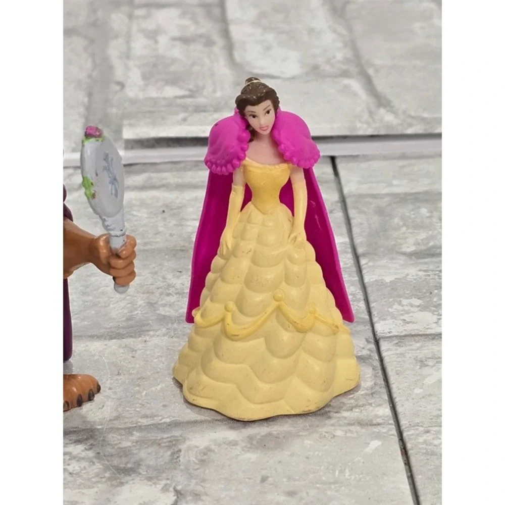 Lot of 2 Beauty Beast Figures Rubber Cake Toppers‎